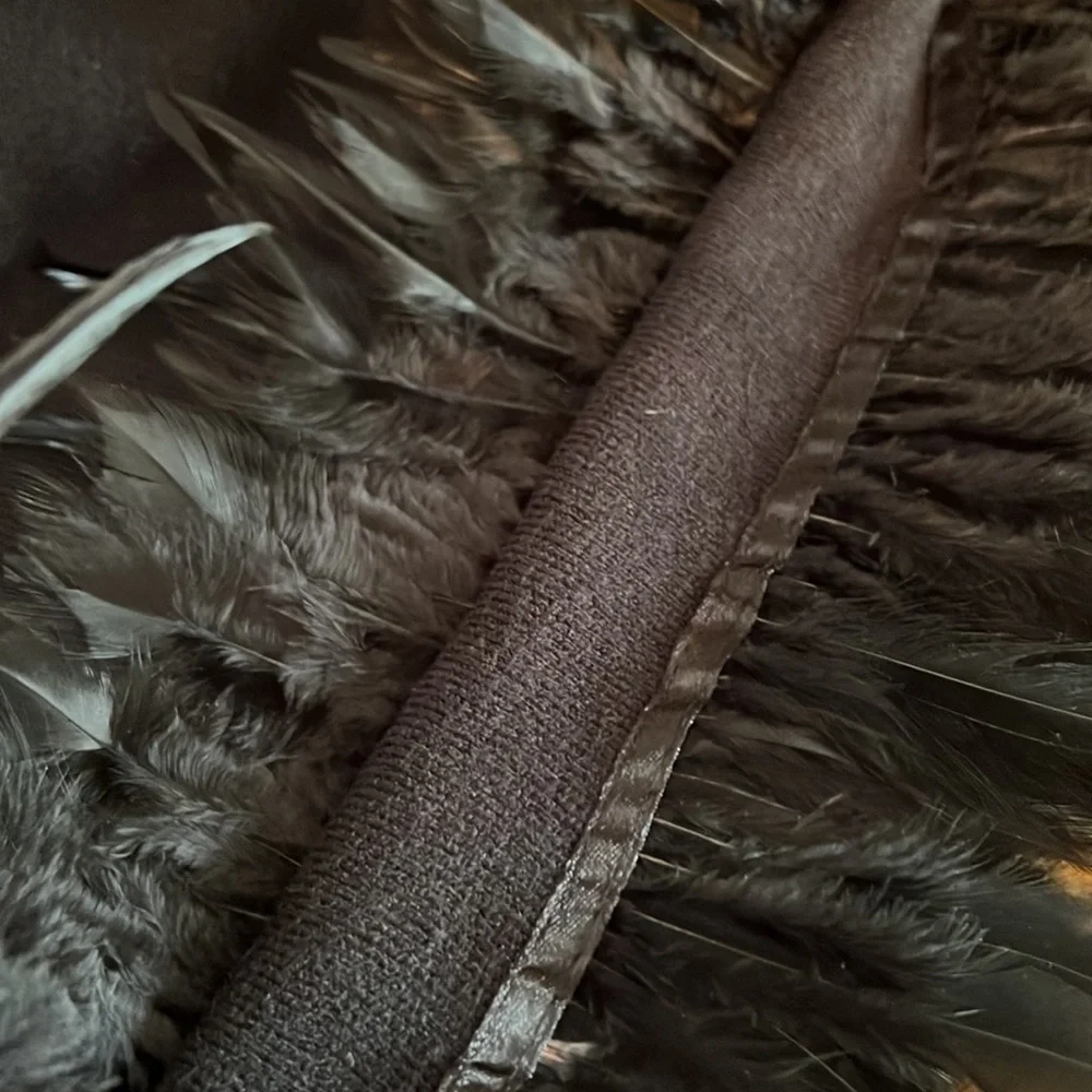 Black Pullover Long Sleeve with feathers Size: S - Picture 5 of 6